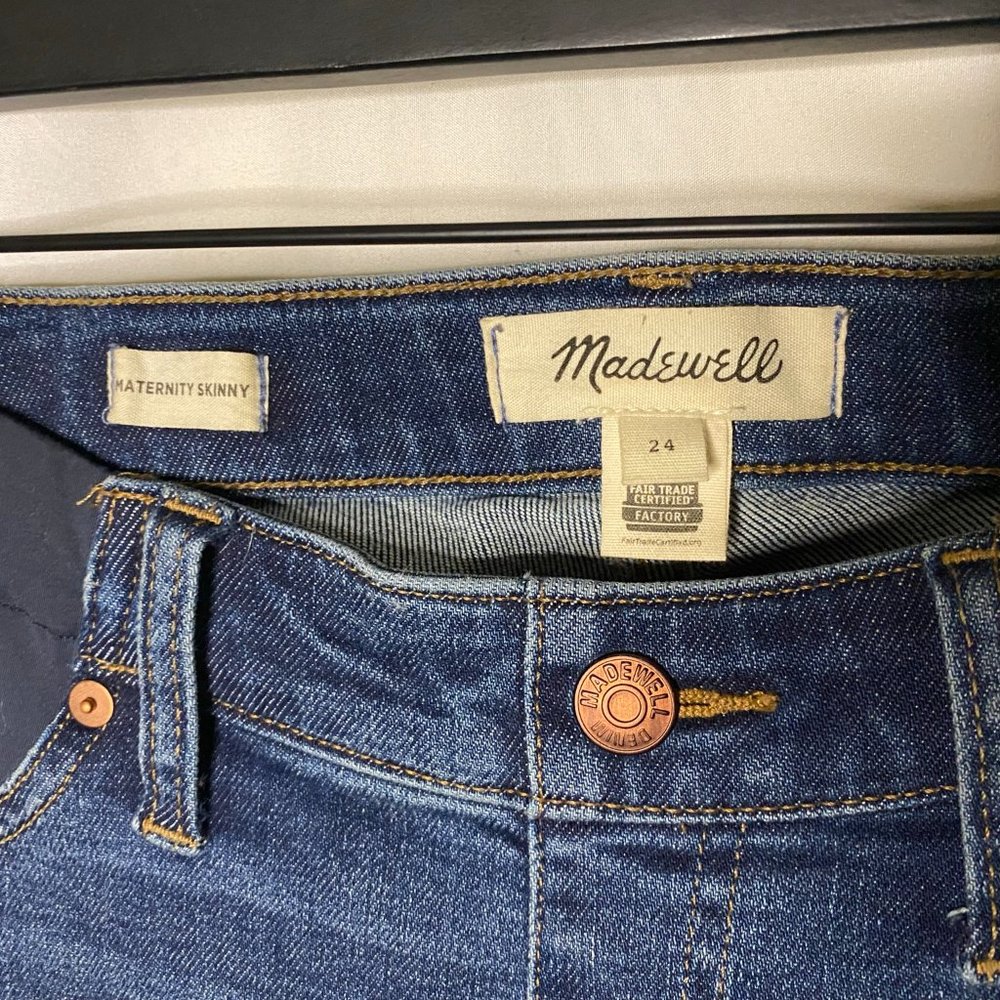 Madewell Maternity Skinny Size 24 Medium Wash - Picture 6 of 11